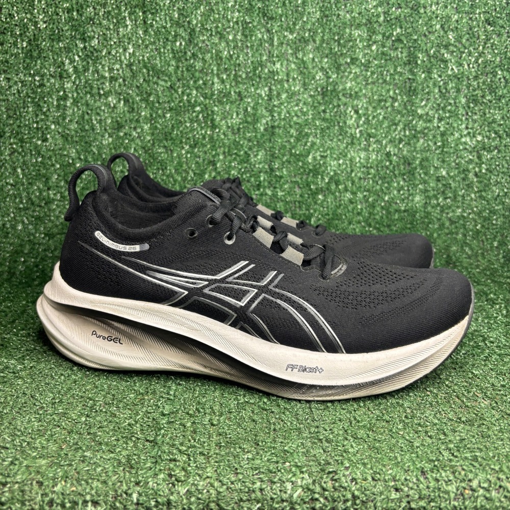 ASICS GEL-Nimbus 26 PureGEL FF Blast+ Cushion Running Shoe Black Women 10.5 Wide